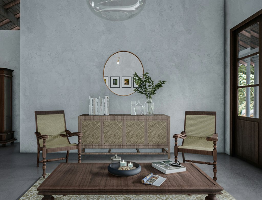 cement rendered textured wall interior and cement rendering polished floor