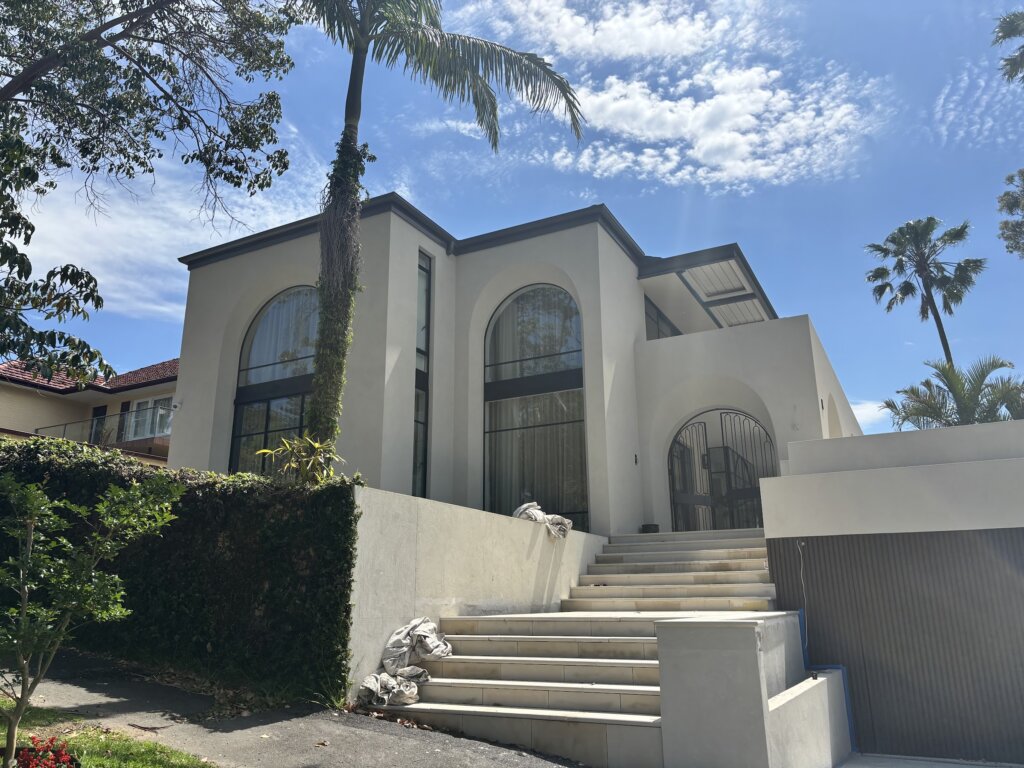 Acrylic Cement Wall Rendering Near Me, Hunters Hill, Gladesville, Sydney. Concrete Render a House.