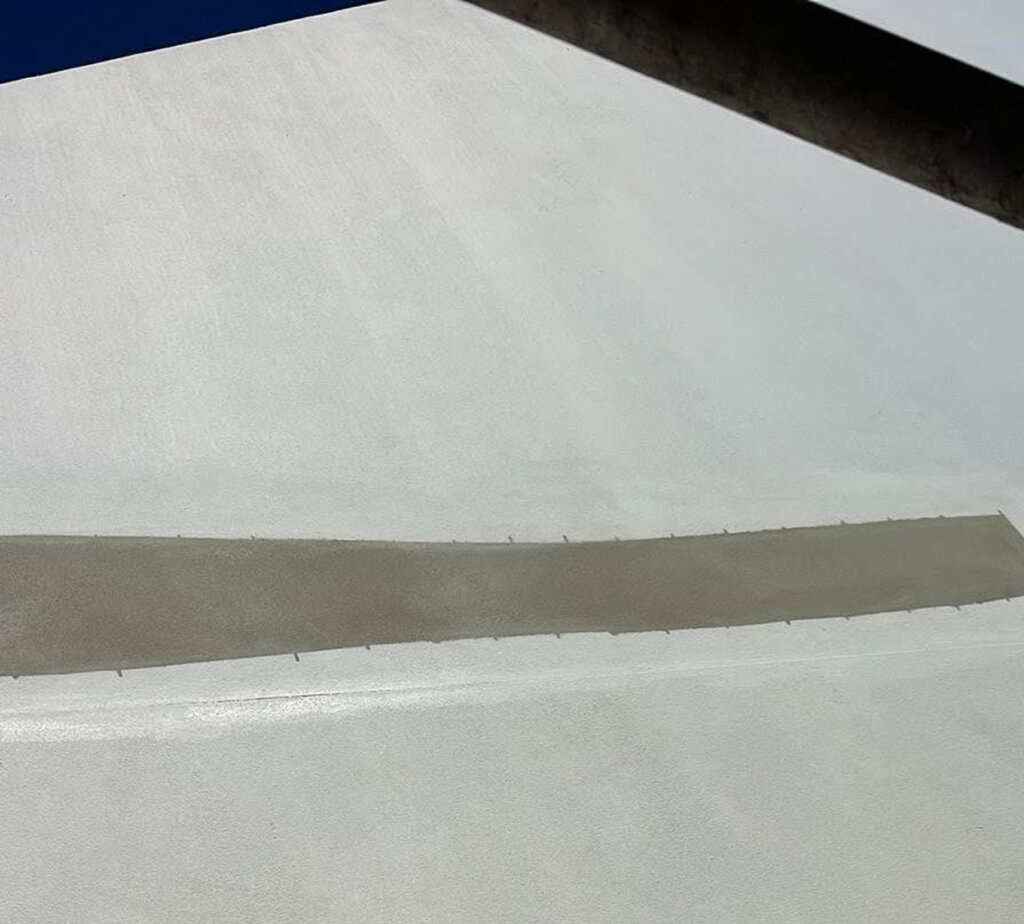 Exterior wall crack repair waterproofing Balmain, Wall Crack patched view from scaffold Rozelle
